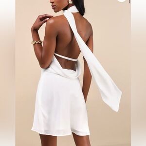 Lulu's Chic White Backless Dress